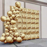 Gold Mylar Square Foil Balloon Wall Garland Arch Kit Metallic Backdrop for Party Decor