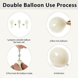 Pearl White Balloon Arch Kit 129pcs Double Stuffed Balloons for Wedding Birthday Party Decorations