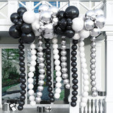 Black White Gold Linking Balloon Arch 90pcs Metallic Balloons for Birthday Wedding Party Decorations