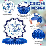 12 Pieces Blue Birthday Table Decorations Honeycomb Centerpieces Party Props