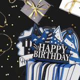 20th Birthday Blue Glitter Table Centerpieces Honeycomb Party Decorations