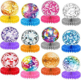 12 Pieces Disco Ball Table Centerpieces Honeycomb Party Decorations for 70s 80s Theme