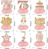 Pink Rose Gold 75th Birthday Honeycomb Centerpieces Table Decorations for Women
