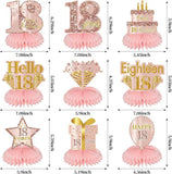 Pink Rose Gold 18th Birthday Honeycomb Table Centerpieces Decorations 9pcs