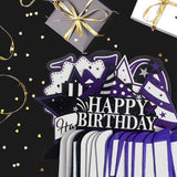 Happy 19th Birthday Purple Glitter Honeycomb Table Centerpieces Party Decor