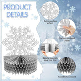 12PCS Winter Christmas Snowflake Honeycomb Table Centerpieces Holiday Party Decorations