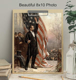Abraham Lincoln American Flag Art Poster 8x10 Patriotic Wall Decor