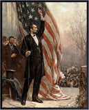 Abraham Lincoln American Flag Art Poster 8x10 Patriotic Wall Decor