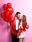 Anniversary Balloons Decorations Happy Banner Red Heart Balloons Rose Petals Latex Balloon