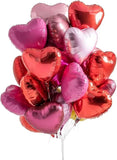 12 Pcs Red Heart Foil Balloons 18 Inch Love Balloons for Valentines Birthday Wedding Party