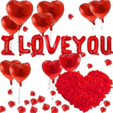 I Love You Balloons with Heart Balloons 500 Rose Petals Love Balloon Valentines Wedding Party