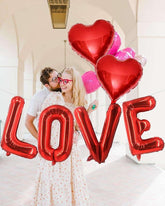16 Inch Red Heart Balloons 6 Pcs Love Letter Balloons Banner for Valentines Day Wedding Party