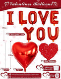 I Love You Balloons and Heart Balloon Kit with Rose Petals for Valentines Day Wedding Anniversary Party