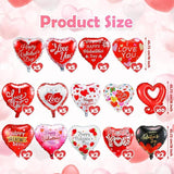 60 Pcs Valentines Day Balloon Set 18 Inch Heart Foil Balloons I Love You Party Decor