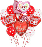 20 Pcs I Love You 18 Inch Red Heart Foil Balloons for Valentines Day Wedding Party