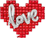 55 Inch Red Heart Love Balloons Silver Foil Balloon Letters for Valentines Day Wedding Party