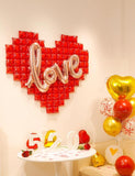 55 Inch Red Heart Love Balloons Silver Foil Balloon Letters for Valentines Day Wedding Party