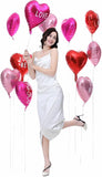 12 Pcs Heart Balloons 18 Inch Foil Love XOXO Sweet Be Mine Valentines Party Decor