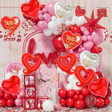 Valentine Balloons Red White I Love You 18 Inch 16 Pcs Heart Party Decor