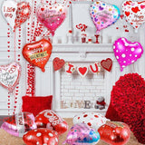 60 Pcs Happy Valentines Day Balloons 18 Inch Red Pink Heart Party Decor