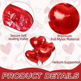 4 Pcs 32 Inch Red Heart Foil Balloons Valentines Wedding Anniversary Party Decor