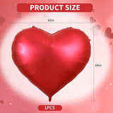 60 Inch Large Red Heart Balloon Huge Love Valentines Wedding Party Decor 1 Pc
