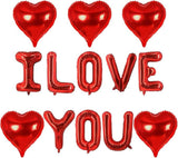 I Love You Balloons Red Heart Foil Love Valentines Wedding Party Decor