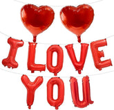 16 Inch Red I Love You Balloon Banner Mylar Letters Hearts Valentines Anniversary Party Decor