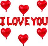 I Love You Balloons 16 Inch Red Heart Valentines Anniversary Party Decor