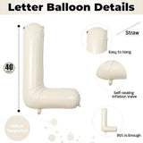 40 Inch Cream White Love Balloons Ivory Alphabet for Valentines Day Wedding Party