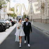 40 Inch Cream White Love Balloons Ivory Alphabet for Valentines Day Wedding Party