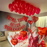 16 Inch Red will you be my girlfriend Balloons Heart Lips Love Foil Decor