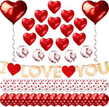 Valentines Balloon Banner Kit 14 Heart I Love You Letter with 35 Red White Balloons