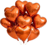 12Pcs 18 Inch Orange Heart Balloons Foil Balloons for Birthday Wedding Party