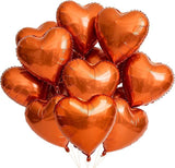 12Pcs 18 Inch Orange Heart Balloons Foil Balloons for Birthday Wedding Party