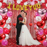 76Pcs Valentines Day Balloon Set I Love You Heart Balloons Wedding Party Decor