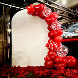 50Pcs Pearl Red Heart Balloons Latex Foil Balloons Valentines Party Decor