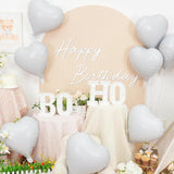 12Pcs White Heart Foil Balloons 18 Inch Valentines Day Birthday Wedding Party Decor