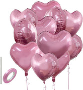 12 Pcs 18 Inch Heart Balloons Pink Foil Love Balloons for Wedding Party