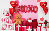 XOXO Balloons 16 Inch Red Foil with 18 Inch Heart Balloons for Party Decor