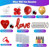 50PCS Love Balloons with Heart Balloons and Silk Rose Petals Gold Balloon Kit for Valentine Party