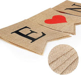 Valentines Decor Burlap Be Mine Hanging Banner with 28 Felt Heart Garland