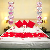 Valentine Heart Door Banner Pink Hanging Porch Decoration Romantic Holiday