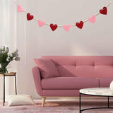 Valentines Day Felt Heart Garland Banner Pink Red Home Office Party Decor
