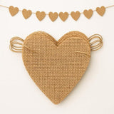 Valentines Day Banner 15PCS Heart Burlap Garlands Natural Color Hanging Party Decor