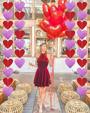 6 Pack Pre Strung Glitter Heart Garland Banners Red Pink Valentines Party Decor