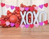 Glitter Red Pink Hot Pink Valentines Day Banner 4 Strings Heart Party Decor