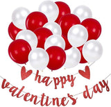Happy Valentines Day Banner Red Glitter Letters Heart Party Decor for Home Wedding