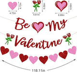 Valentines Banner Red Pink Heart Be My Valentine Garland Party Home Decor