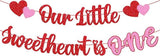 Our Little Sweetheart Is One Banner Valentines Day First Birthday Party Decor